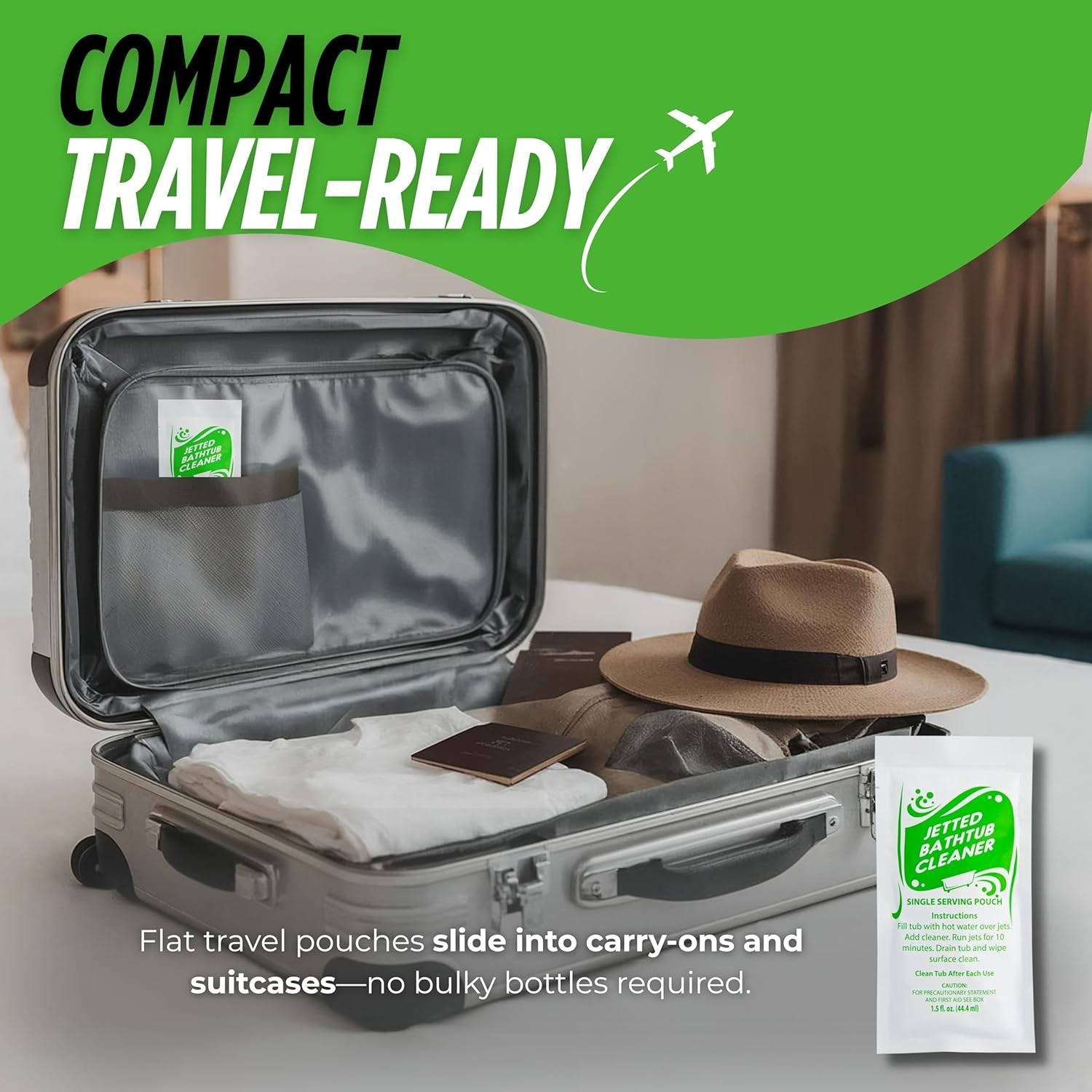 Jetted Tub Cleaner Concentrate – Quick, Powerful Cleaning in Travel Pouches