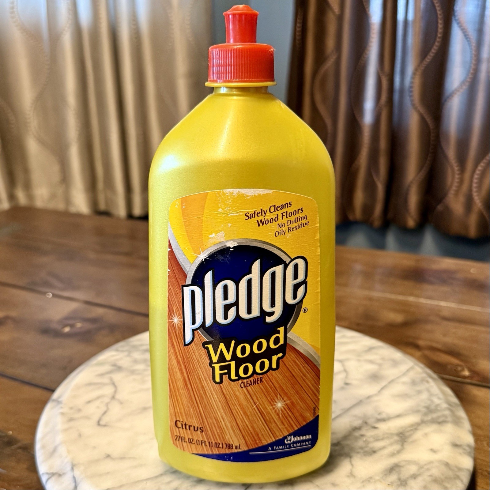 VTG 2007 Johnson Pledge Floor Care Wood Floor Cleaner Citrus Scent 27oz ~ READ
