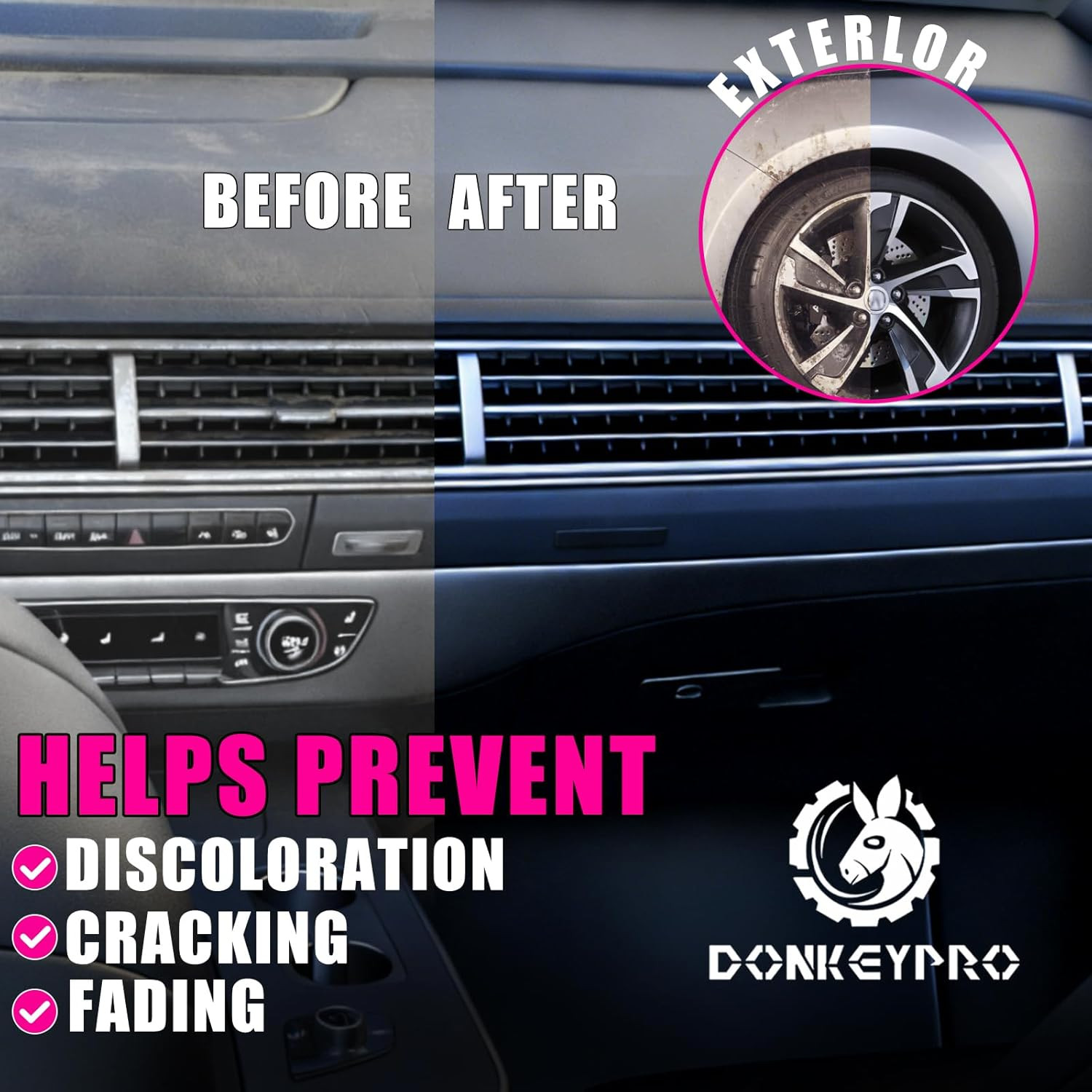 Car Interior Cleaner, Polishing Cleaner Detailer Spray for Vehicle Detailing, 45