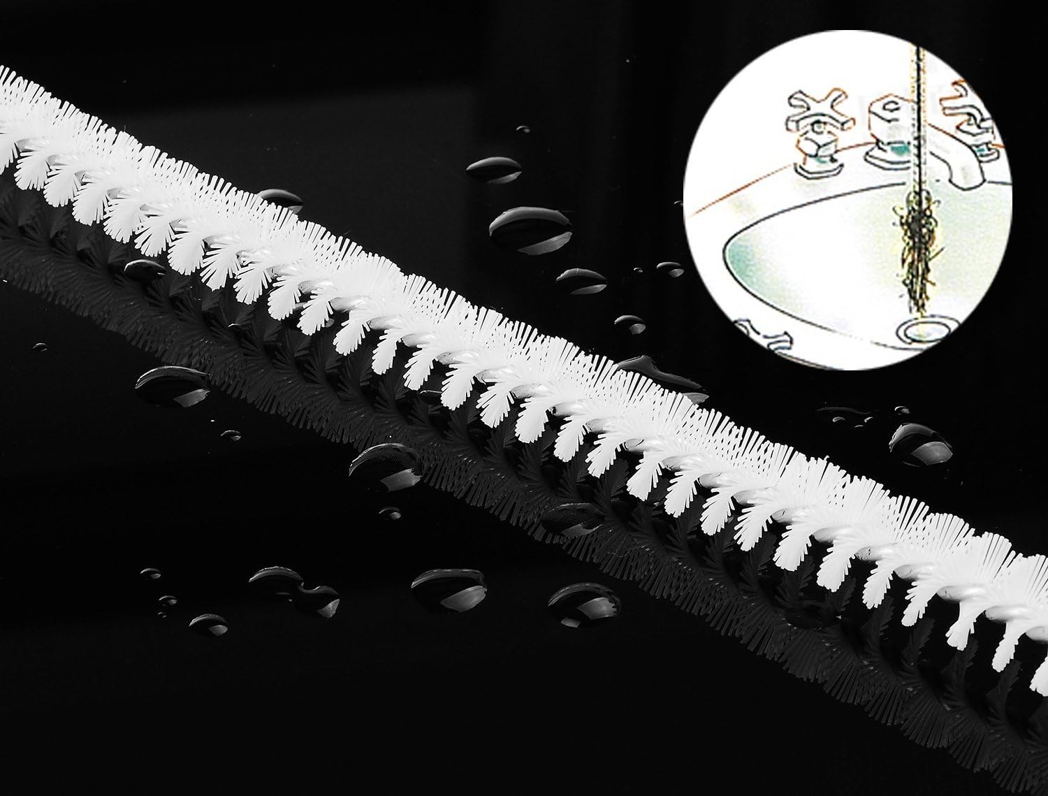 Durable Sink Drain Cleaning Brush – 17.7″ Plastic Tool with Spiral Bristles