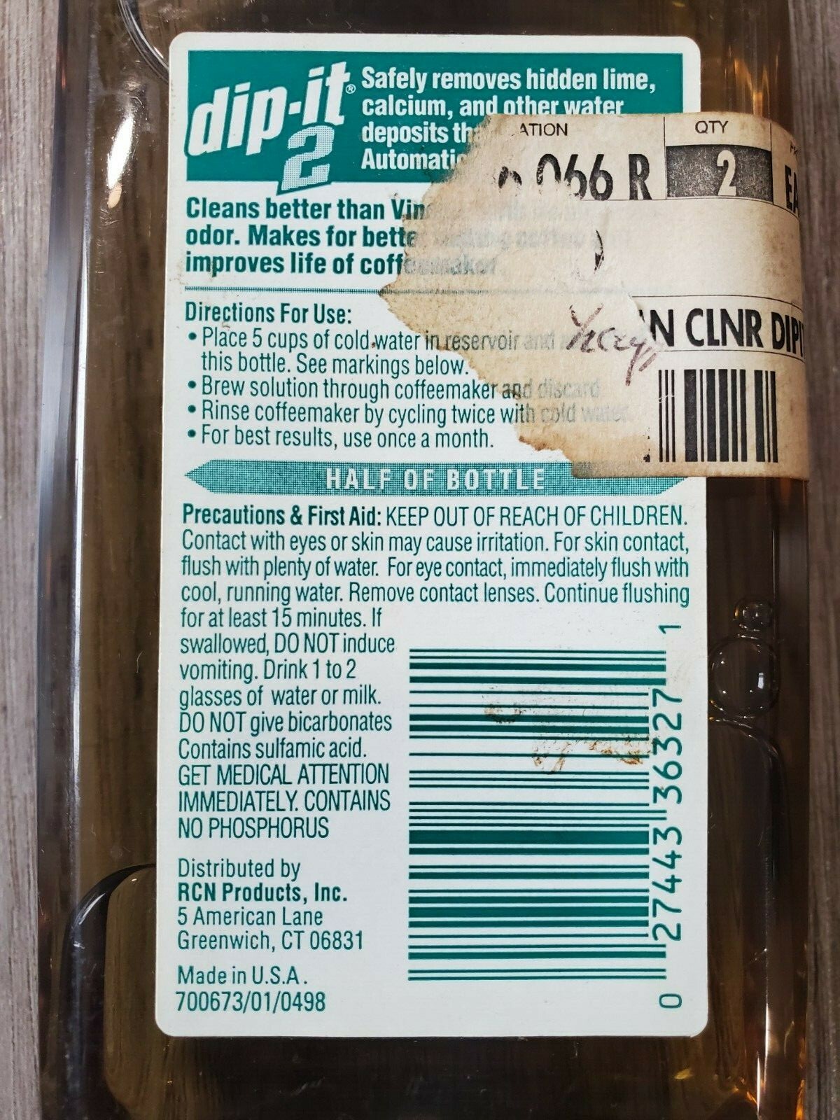 Dip It 2 Coffemaker Cleaner Pot 7 Fl Oz