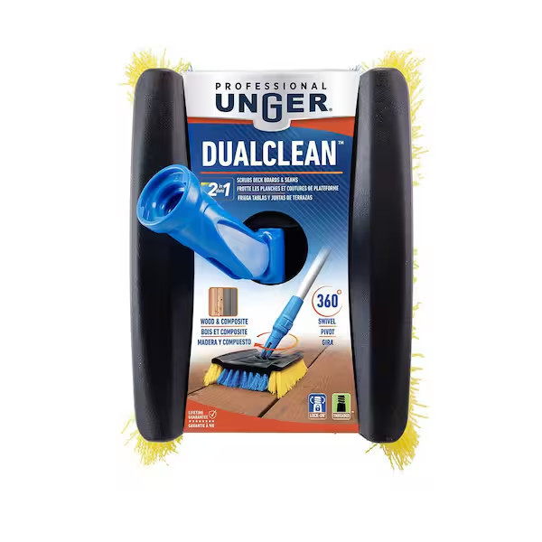 Lock-On Deck Brush for Wood & Composite Decking Swivel Head Heavy Duty