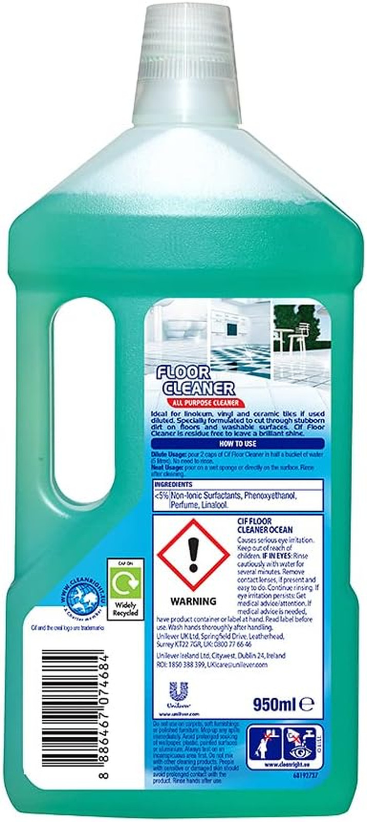 Ocean Multipurpose Floor Cleaner with Shiny Clean & Fresh Fragrance 950Ml (Pack