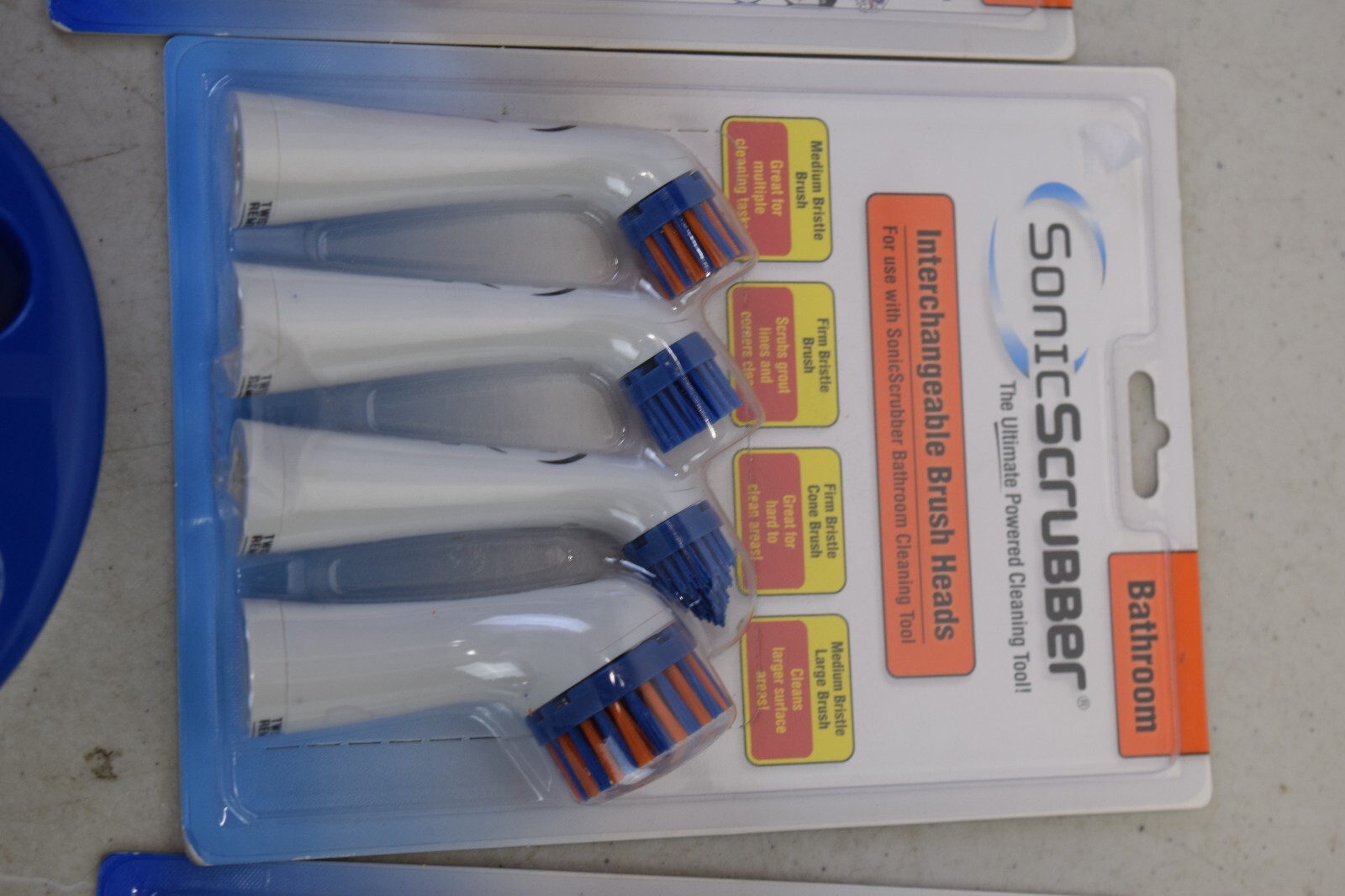 3x NEW! SonicScrubber Bathroom Cleaning 4 Interchangeable Brush Heads with base