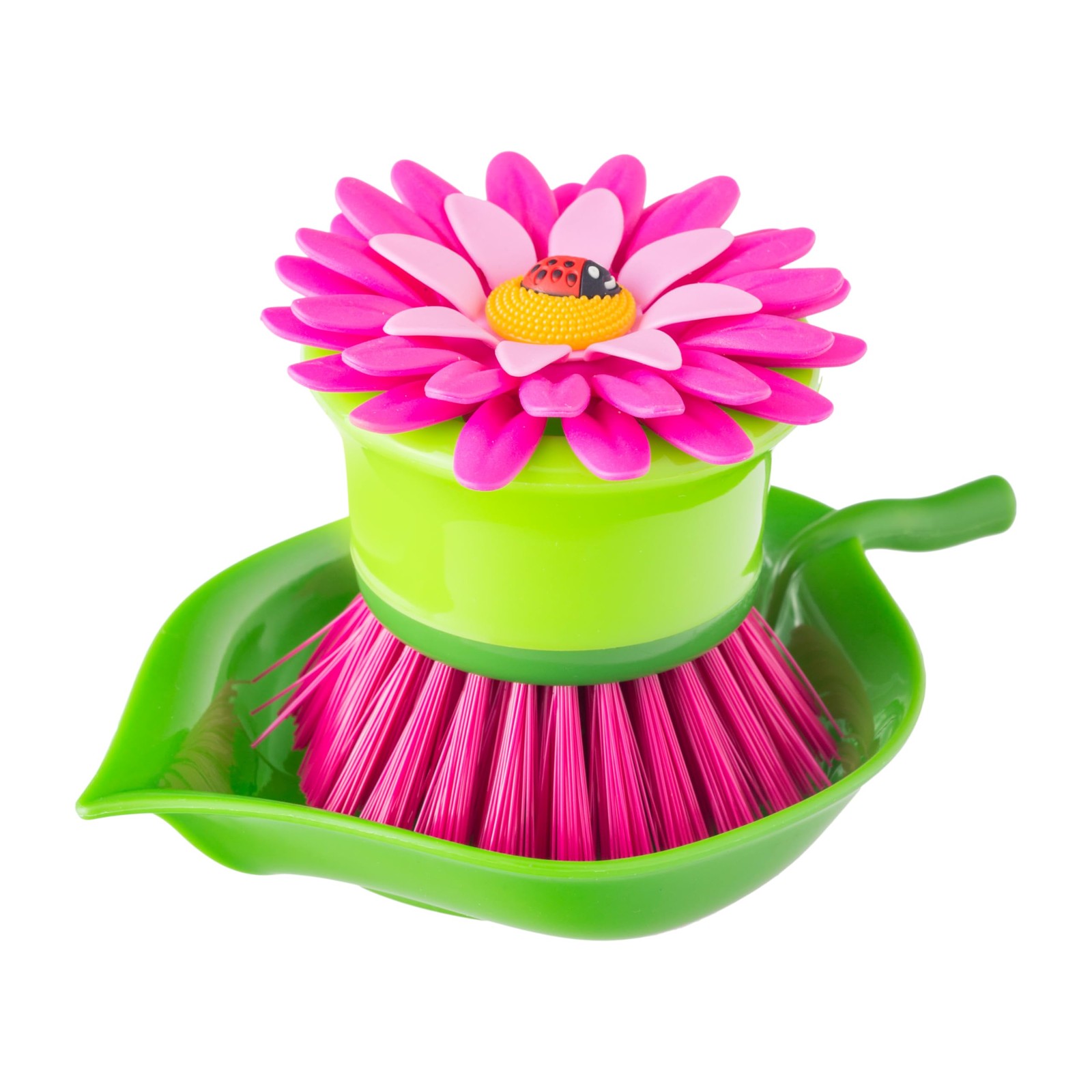 Flower Palm Dish Scrub Brush with Holder Perfect Kitchen Brushes for Dishes Si
