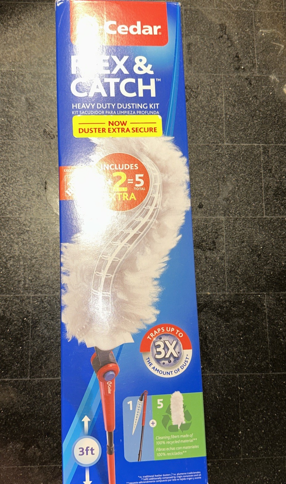 Heavy Duty Dusting Kit, 3 Ft Extendable Handle + 5 Refills