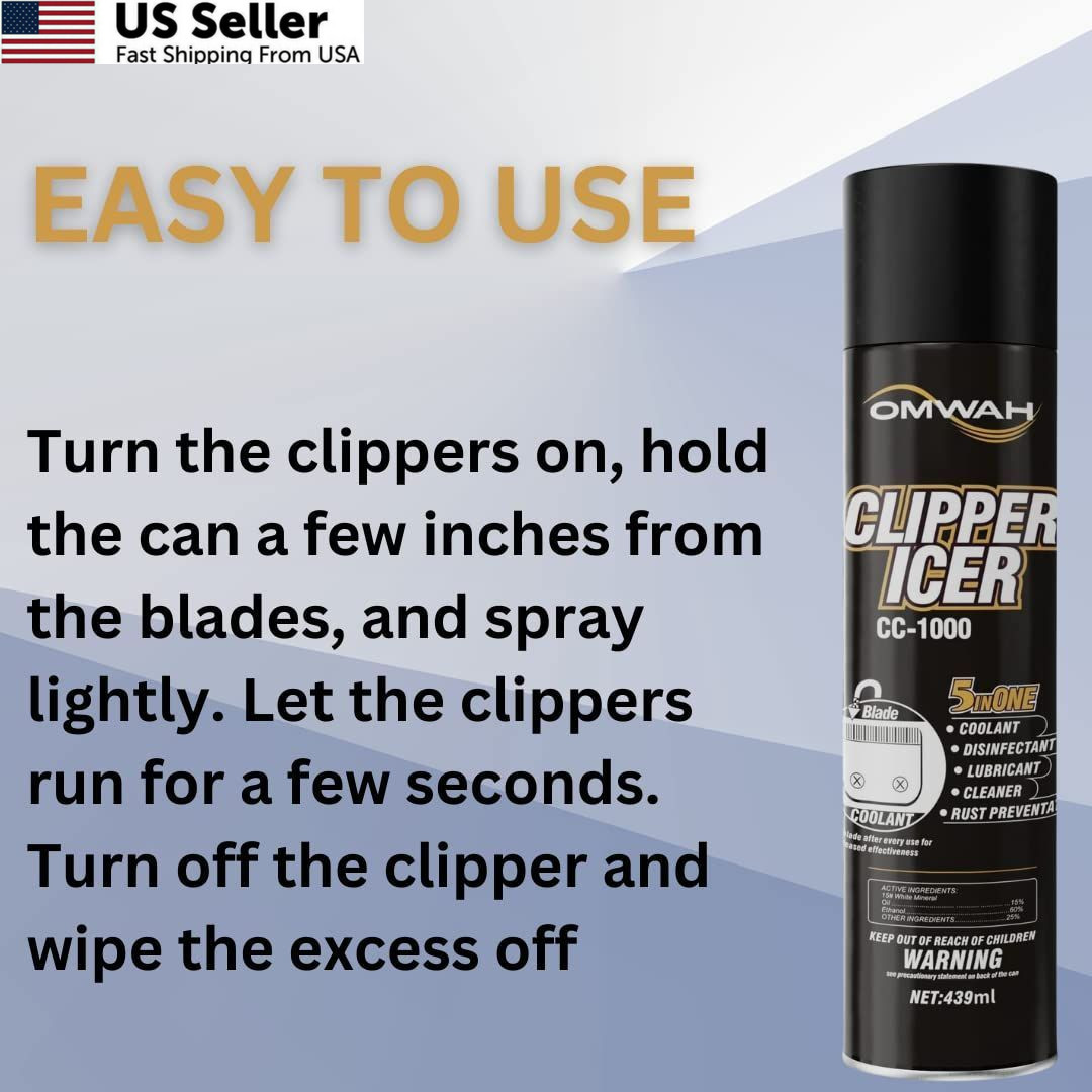 OMWAH 5 in 1 Clipper Icer Blade Cleaner and Lubricant 14.99 Fl Oz (Pack of 1)