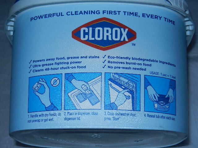 new seal Clorox Triple Action Dishwasher Detergent 43 Pacs scrubs degreases