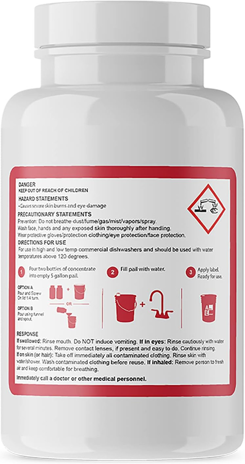 Commercial Dishwasher Detergent – Makes One 5 Gallon Pail – Industrial Dish Dete