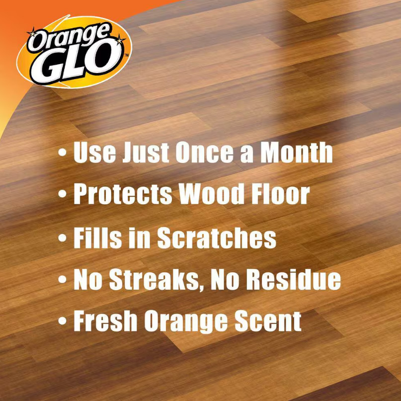 Orange GLO 4-in-1 Hardwood Floor Monthly Polish Protects Shines Revitalizes 24oz