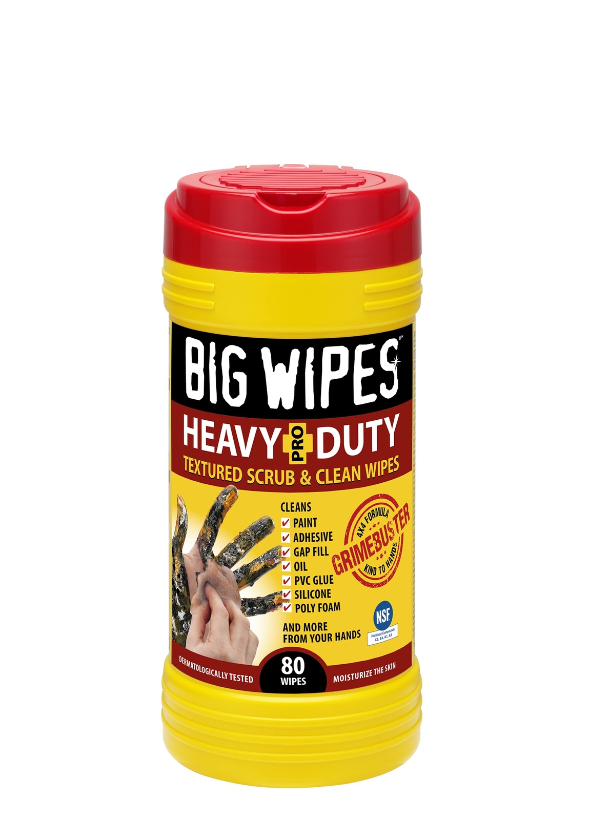 Heavy Duty Industrial Textured Scrubbing Wipes 80 Count pack Of 1 Heavyduty