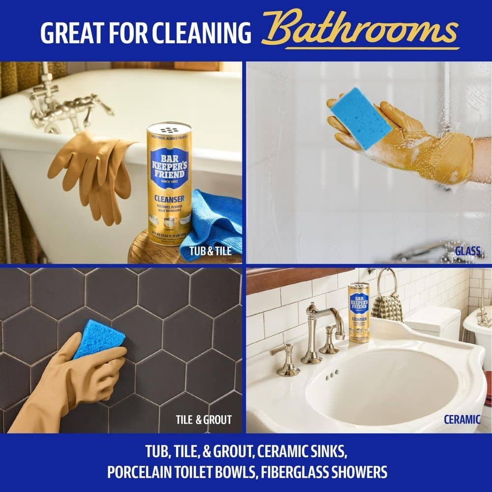 6 Pack of BAR KEEPER FRIEND All Purpose Bathroom Kitchen Cleaner & Polish 21 oz