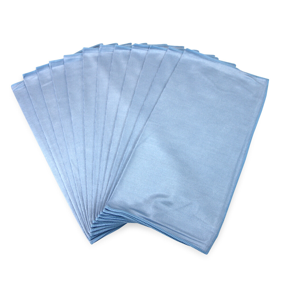 Glass Cleaning Cloths (Packs of 12) Microfiber, Lint & Streak Free 16×16, Colors