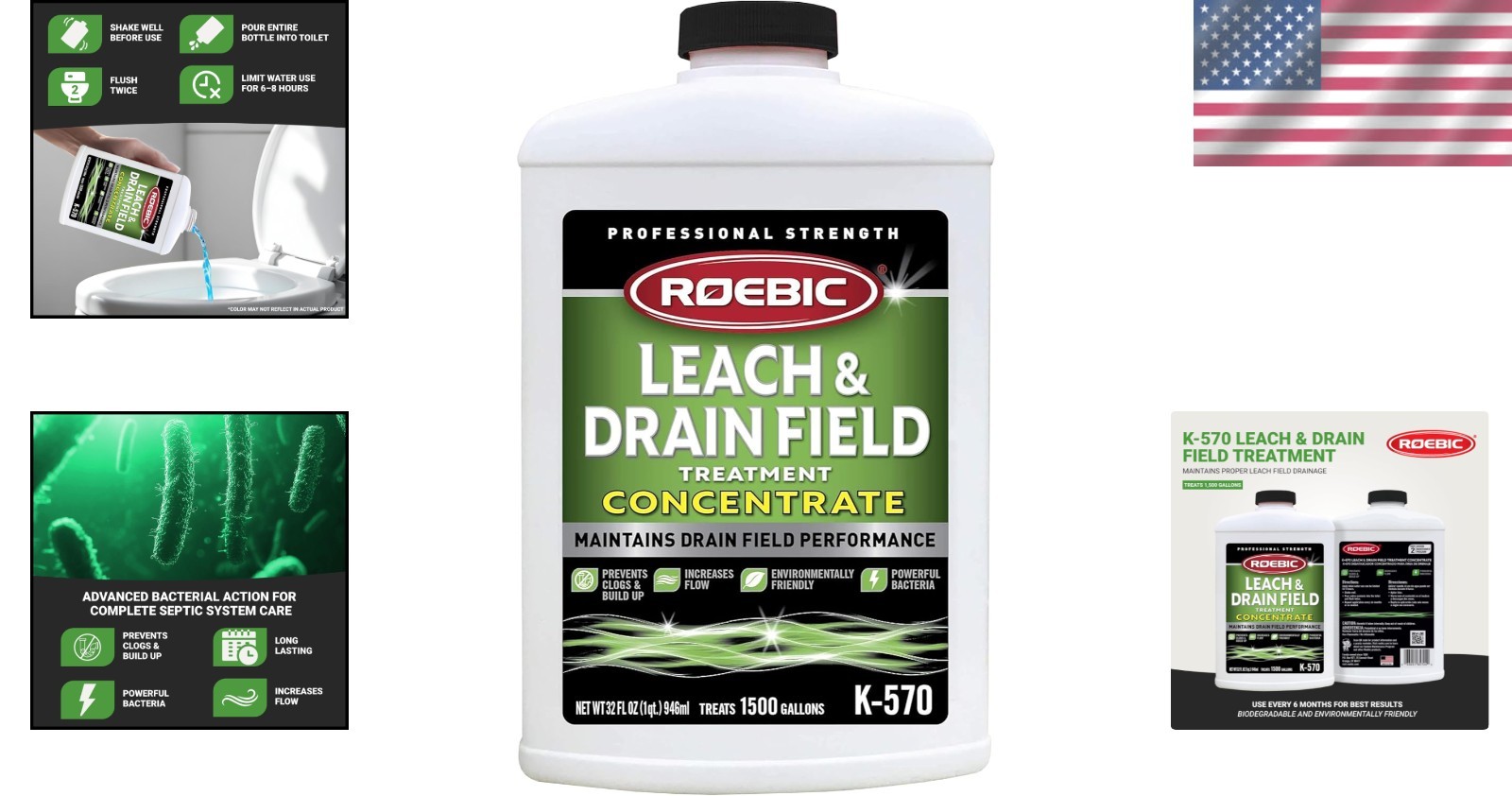 Roebic K-570-Q 32-Ounce Drain Cleaner – Prevent Septic Failure & Improve Flow