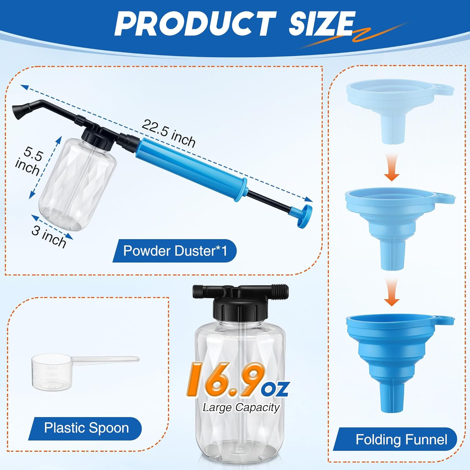 Diatomaceous Earth Powder Duster, 500Ml Garden Powders Applicator Dispenser, Pow