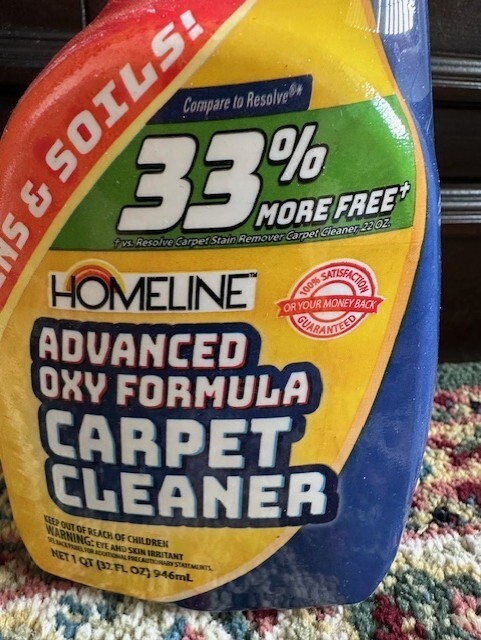 2 Homeline Advanced Oxy formula Carpet Cleaner Spray Bottle, New, 32 oz TX