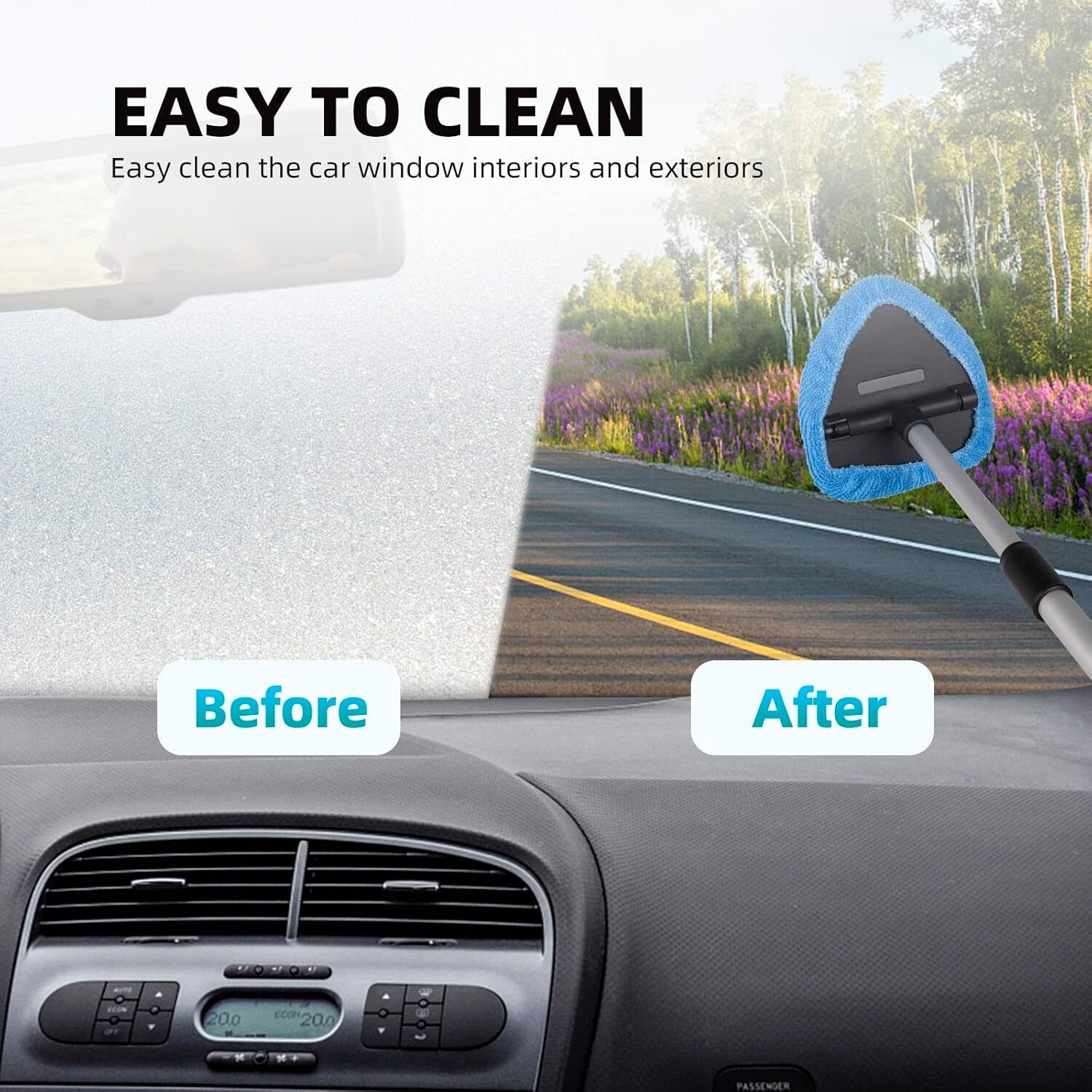 Upgraded Windshield Cleaning Tool Expandable Car Window Cleaner 9 Pcs BUY IT NOW