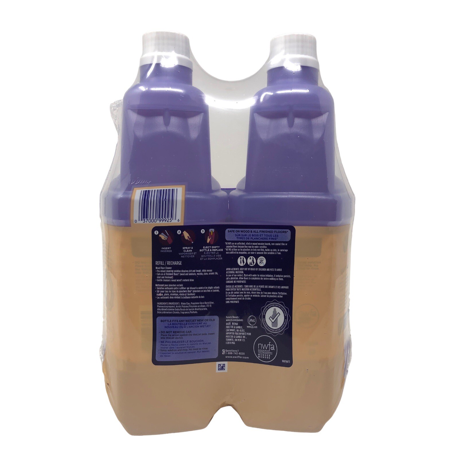 Swiffer WetJet Liquid Wood Cleaner Solution, Quickdry Formula, 1.25L (2 Pack)