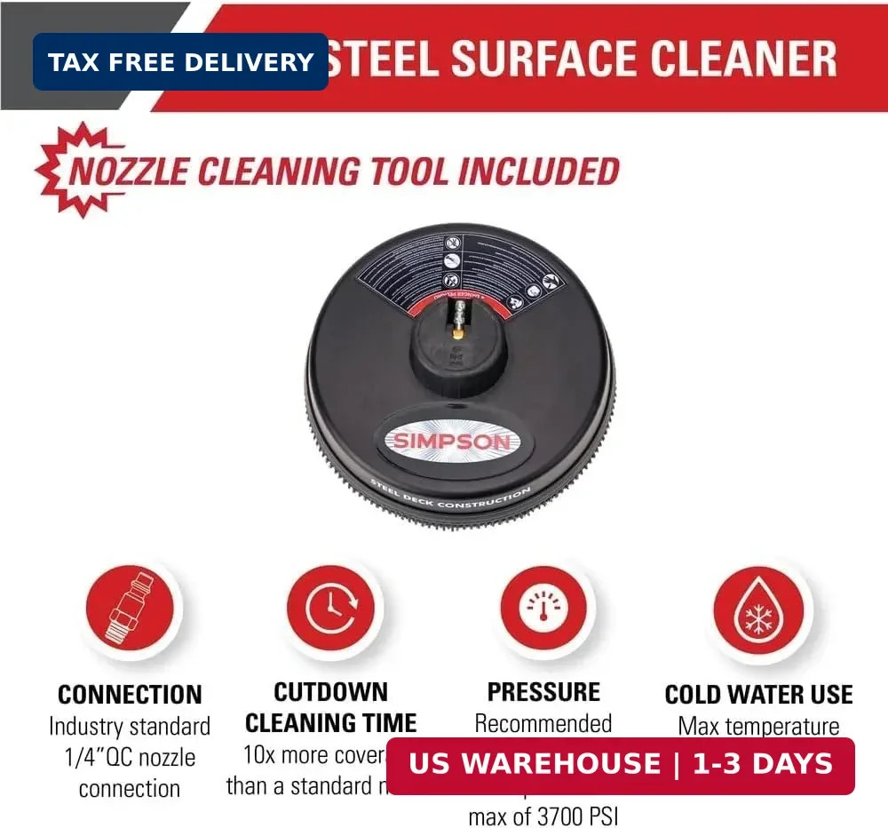 Simpson Cleaning Universal 15″ Steel Pressure Washer Surface Cleaner for Cold Wa