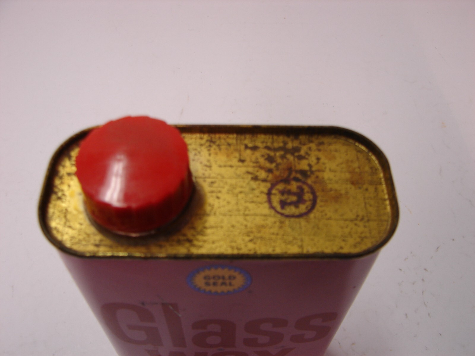 Vintage Gold Seal Glass Wax Metal Can One Pint Tin Mostly Full Metal Cleaner