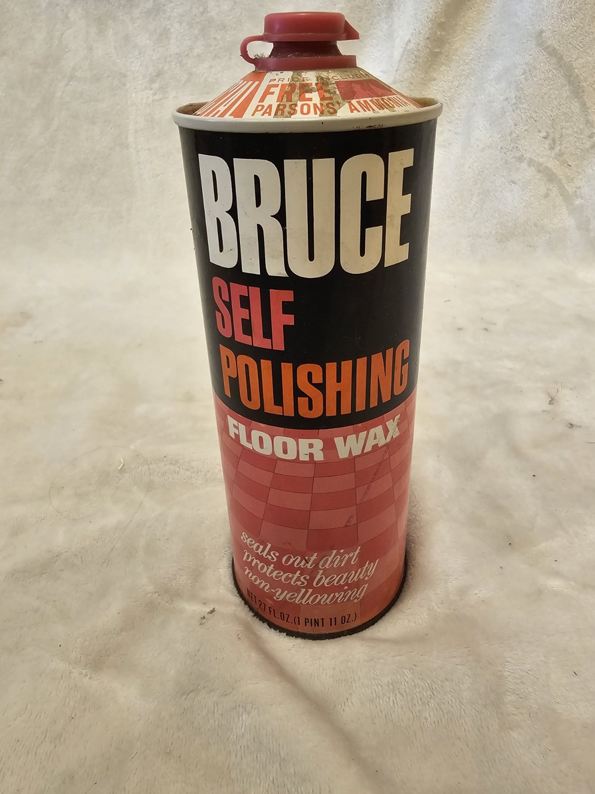 Vintage 60s Bruce Self Polishing Floor Wax Advertising Can Movie Prop Near Full