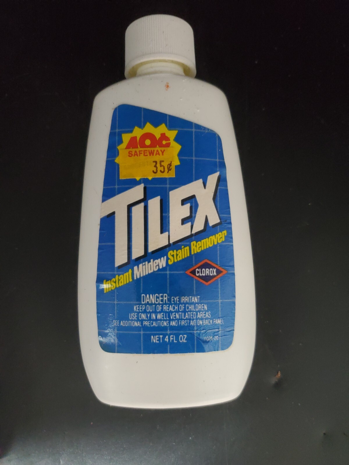 Vintage Clorox Tilex 4 Oz Bottle Instant Mildew Stain Remover