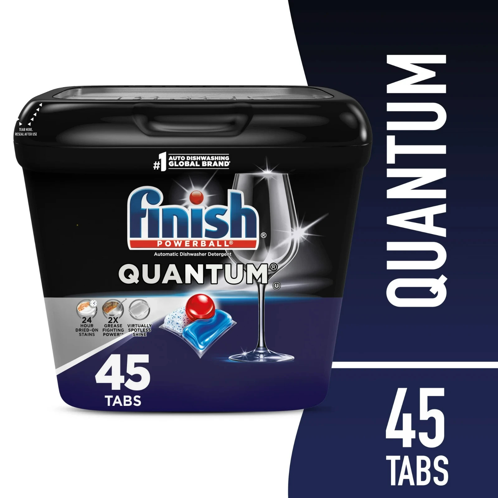 (3 pack) Finish Quantum Dishwasher Pods, 45 Ct, No Pre-Rinse Detergent Tabs