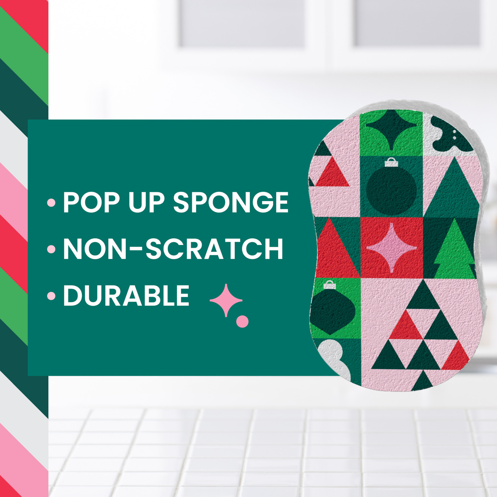 Scotch-Brite Holiday Pop Up Sponge: (Multicolored) [72-pack] COMP-SP-H24