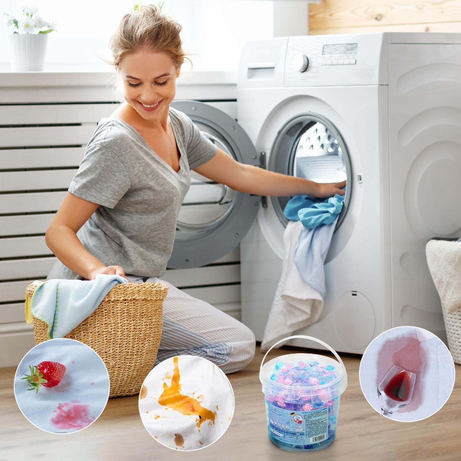Laundry Detergent Pods Deep Cleaning 40 Tablets Beads Laundry Pods