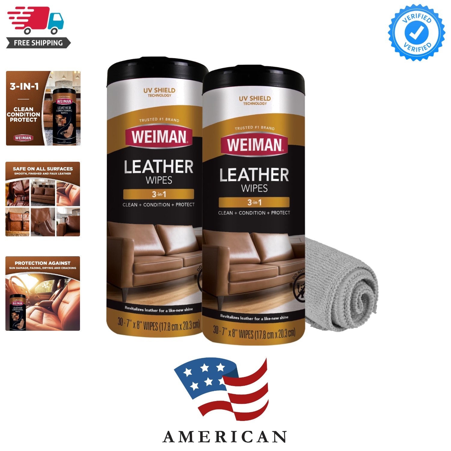 Leather Cleaner & Conditioner – Cleans, Restores & Protects Leather, UV Prote…