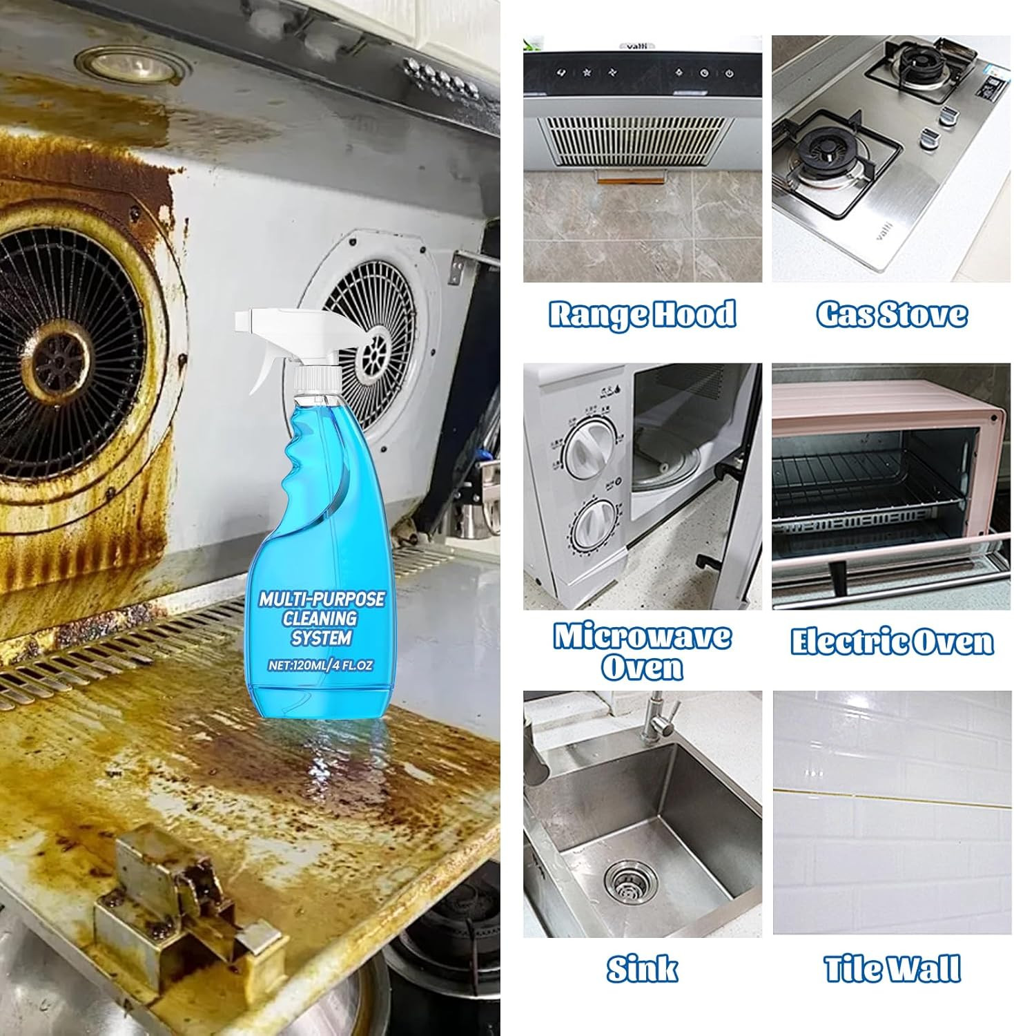 ANRUI Upgraded Splash Foam Spray Tablets with Bottle for All-Purpose Cleaning
