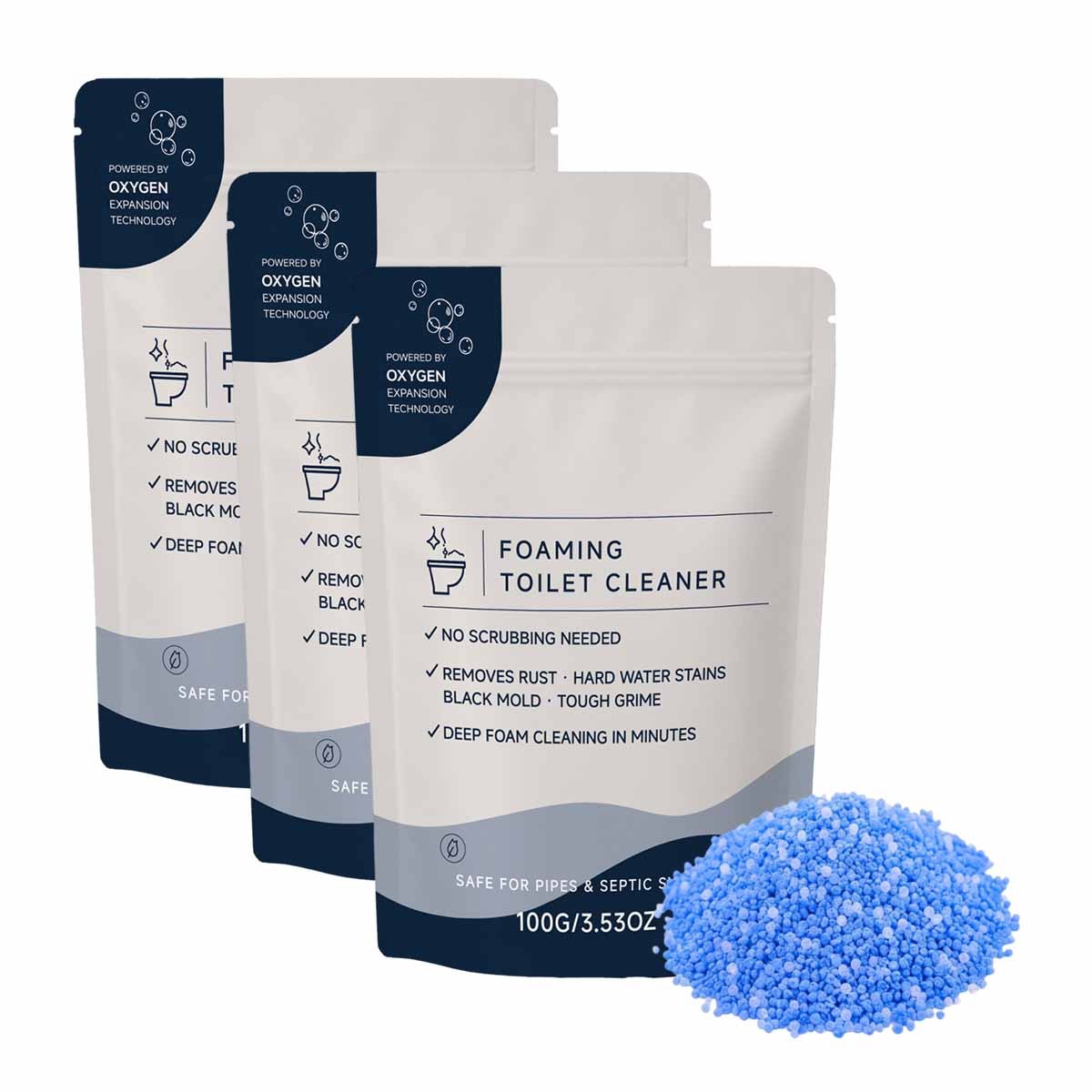 Foaming Toilet Bowl Cleaner – Oxygen Foam Formula for Cleaning Stain Removal