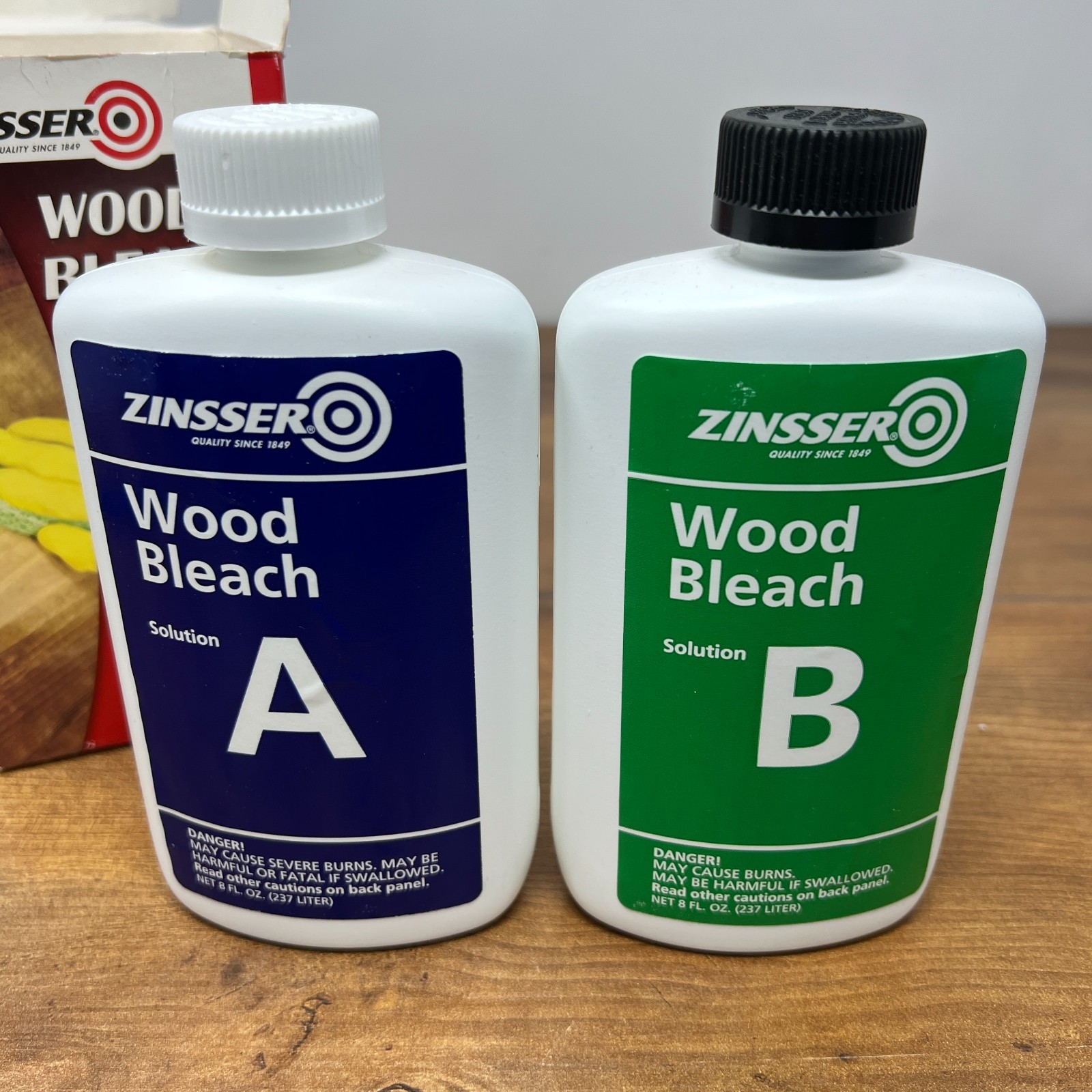 Zinsser 300451 Wood Bleach Part A & Part B 8 Ounce Each New in Box
