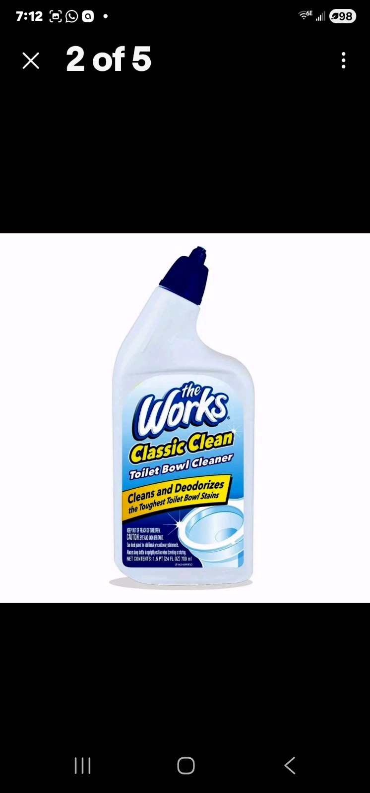 4 Pack of The Works Toilet Bowl Cleaner 24oz each