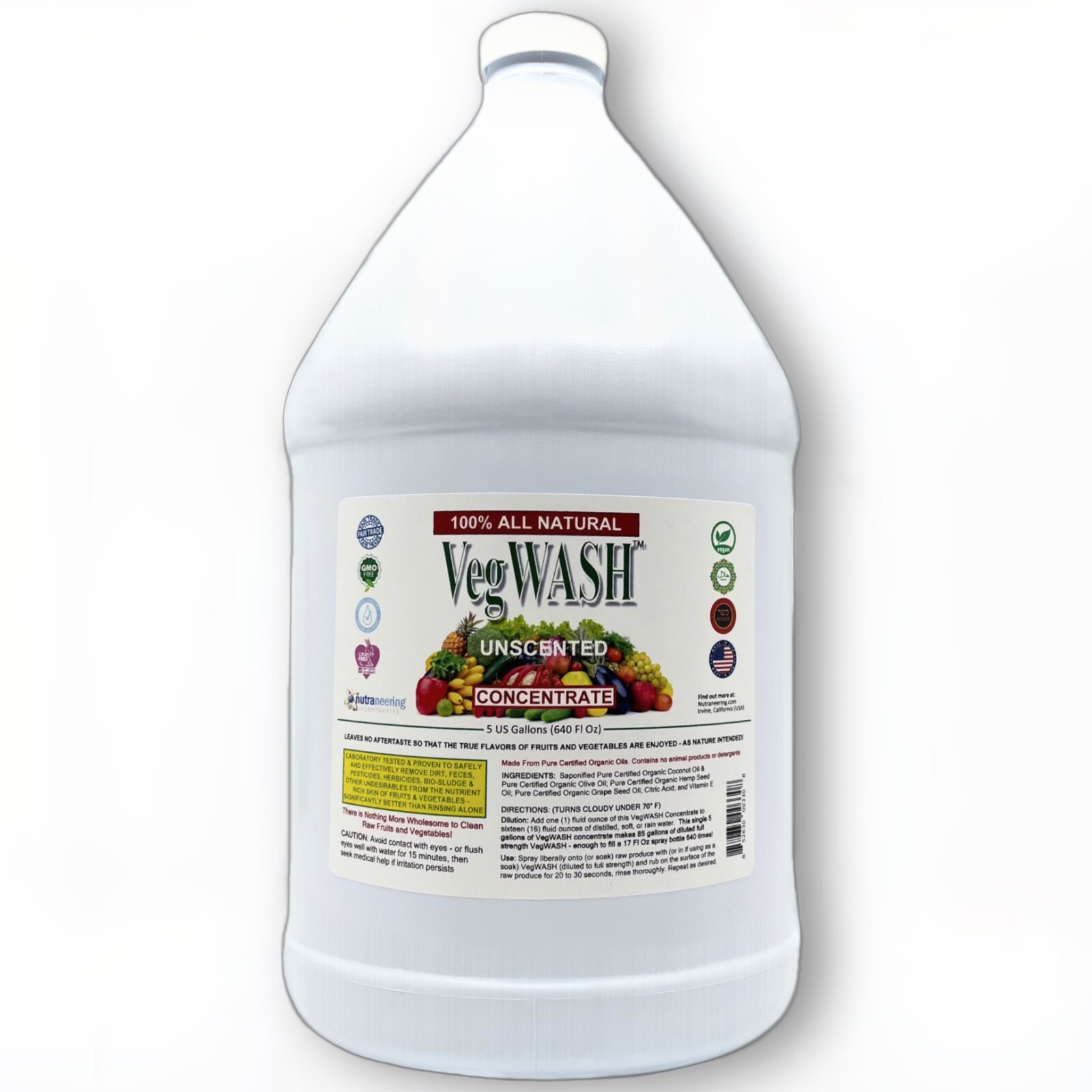 VegWash™ Raw Produce Cleaner Concentrate (Unscented) – Makes 16 Gal at $5.94 ea.
