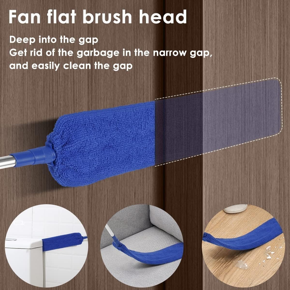 Retractable Gap Dust Cleaner Brush with Long Handle 30 to 100 inches, Cleanin…