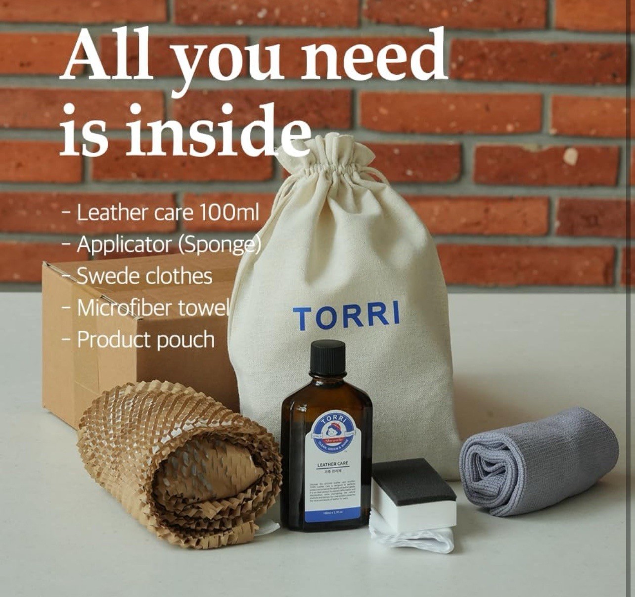 TORRI Leather Care, Premium Non-Toxic Conditioner Kit for All Luxury Leather | P