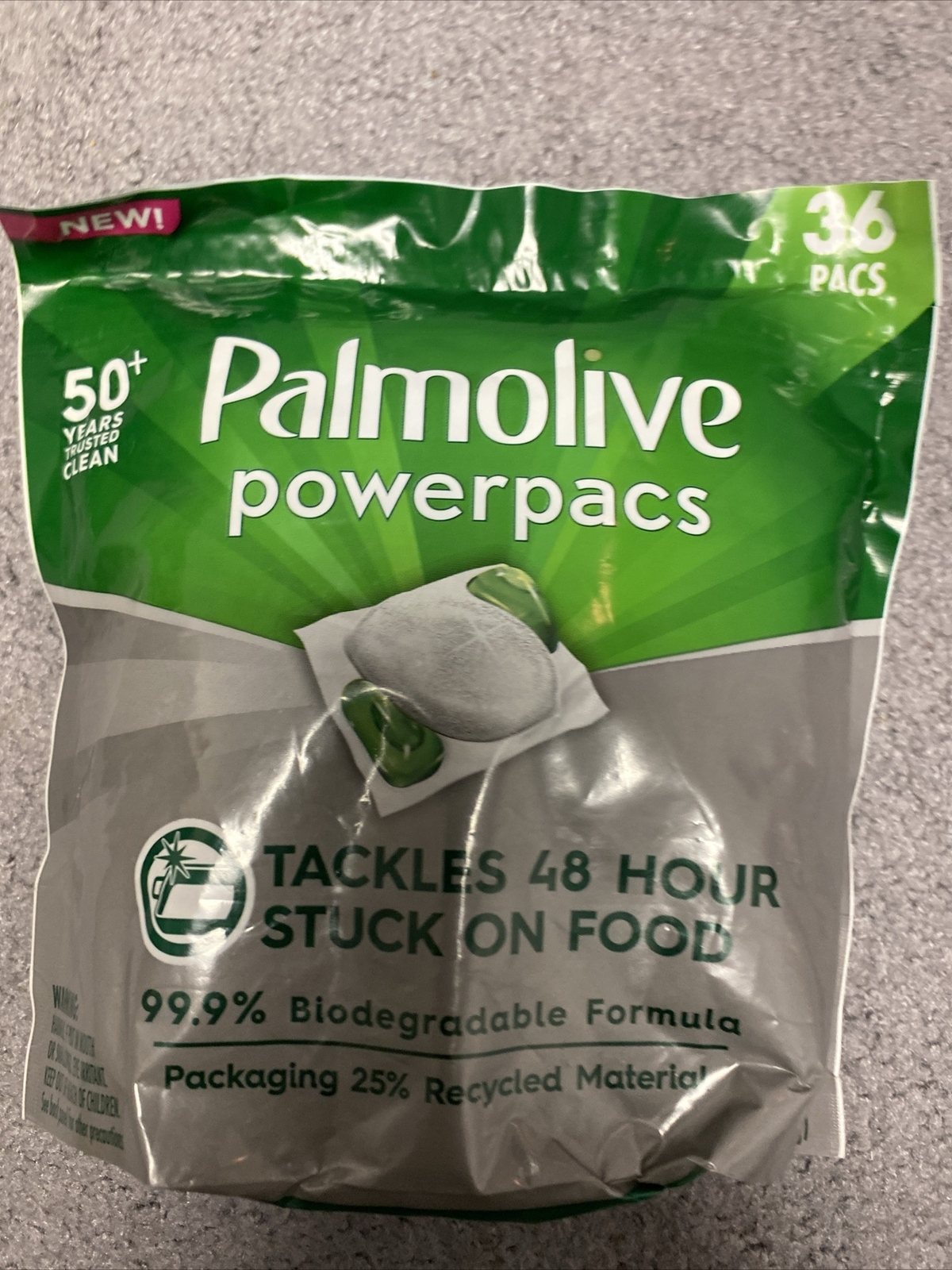 4 Pack Palmolive Powerpacs Tackles 48 Hour Stuck On Food Dishwasher 36 Each