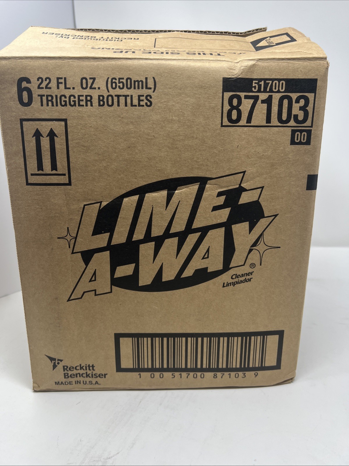 LIME-A-WAY 87103 22 oz. Spray Bottle Lime, Calcium and Rust Remover (6/CT) New