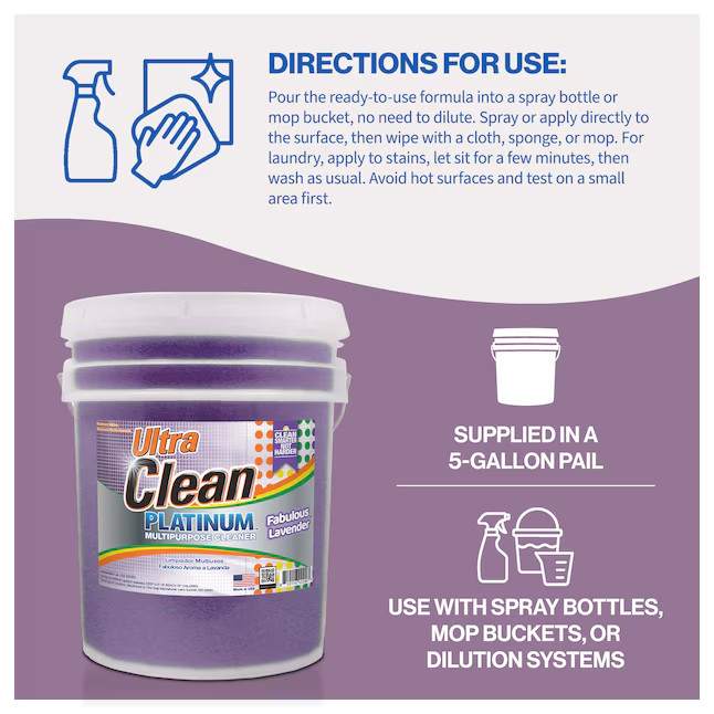 Ultra Fresh Ultra Clean Platinum Multipurpose Cleaner Non-Abrasive Lavender 5 Ga