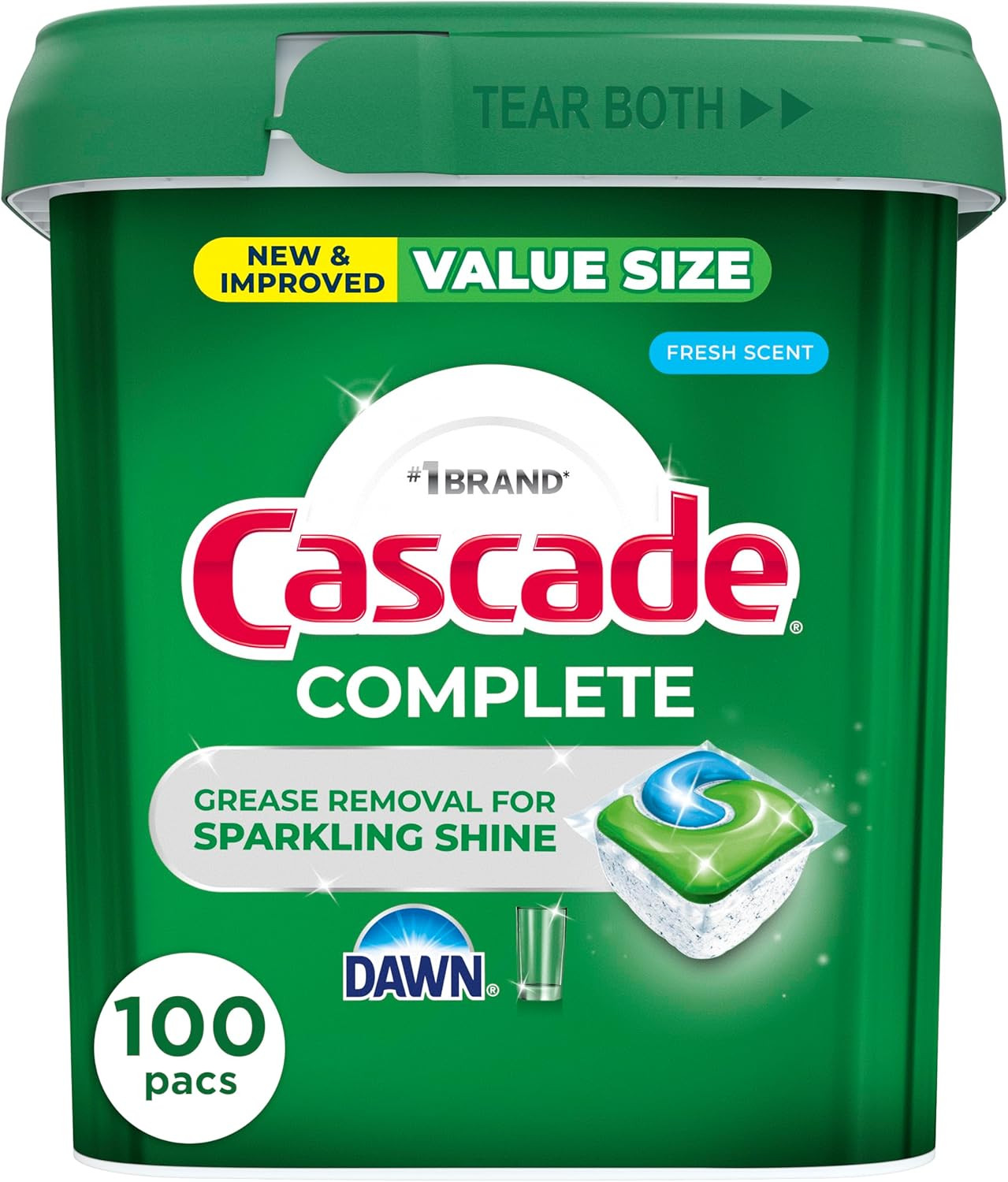 Cascade Complete Dishwasher Pods ActionPacs Fresh Scent Detergent 78 Count