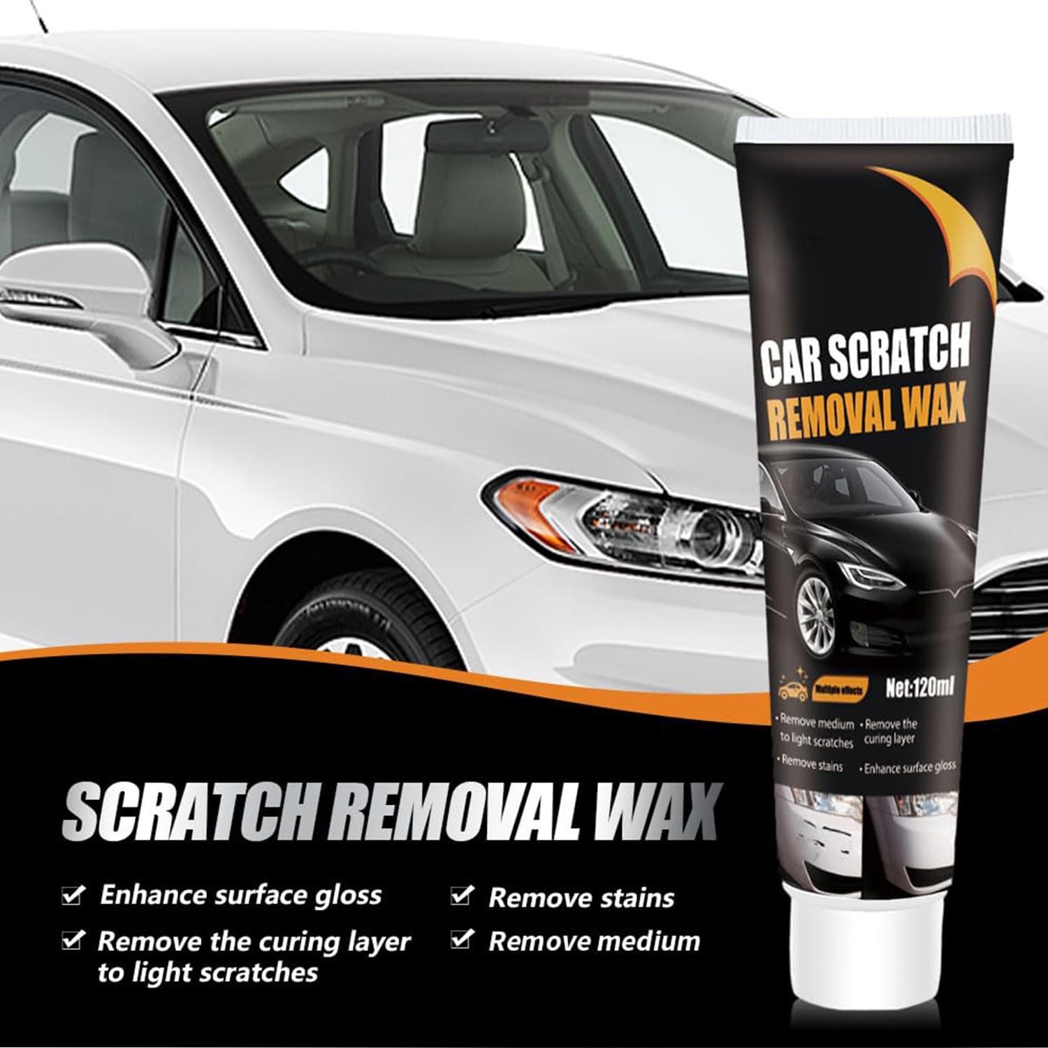 Car Scratch Remover for Vehicles, Deep Scratch Repair Paste with Polishing Wa…