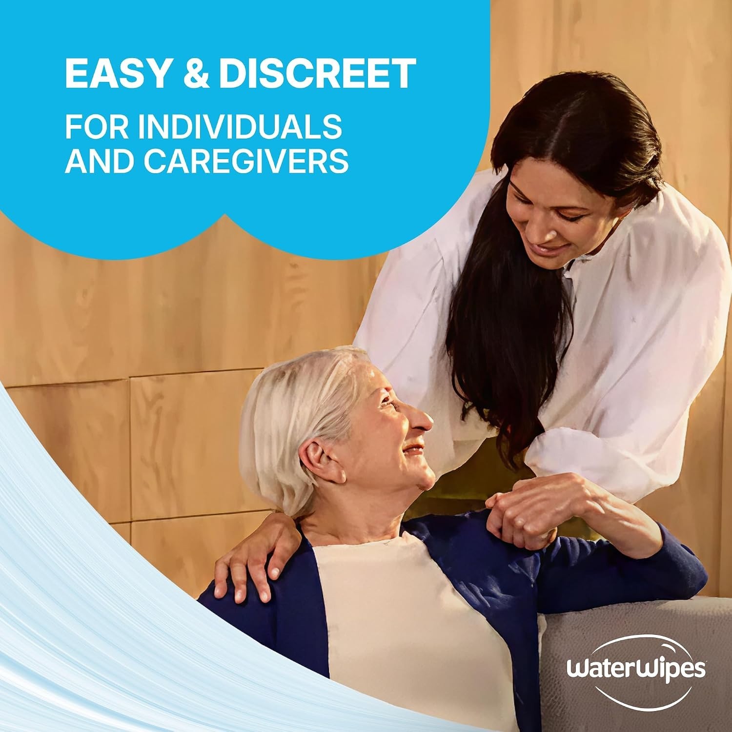 Adult Care Sensitive+ Body Wipes, 99.9% Water, 12 Packs