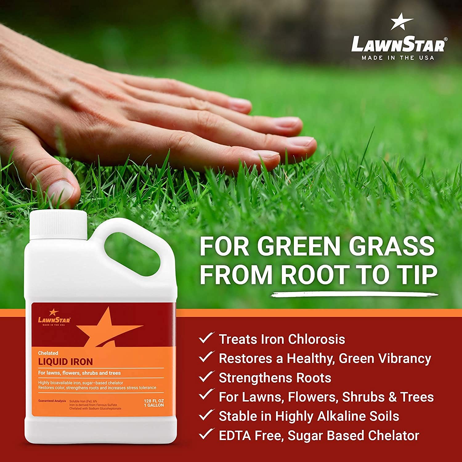 LawnStar Liquid Iron (1 Gallon) for Plants – Multi-Purpose, Suitable for Lawn,
