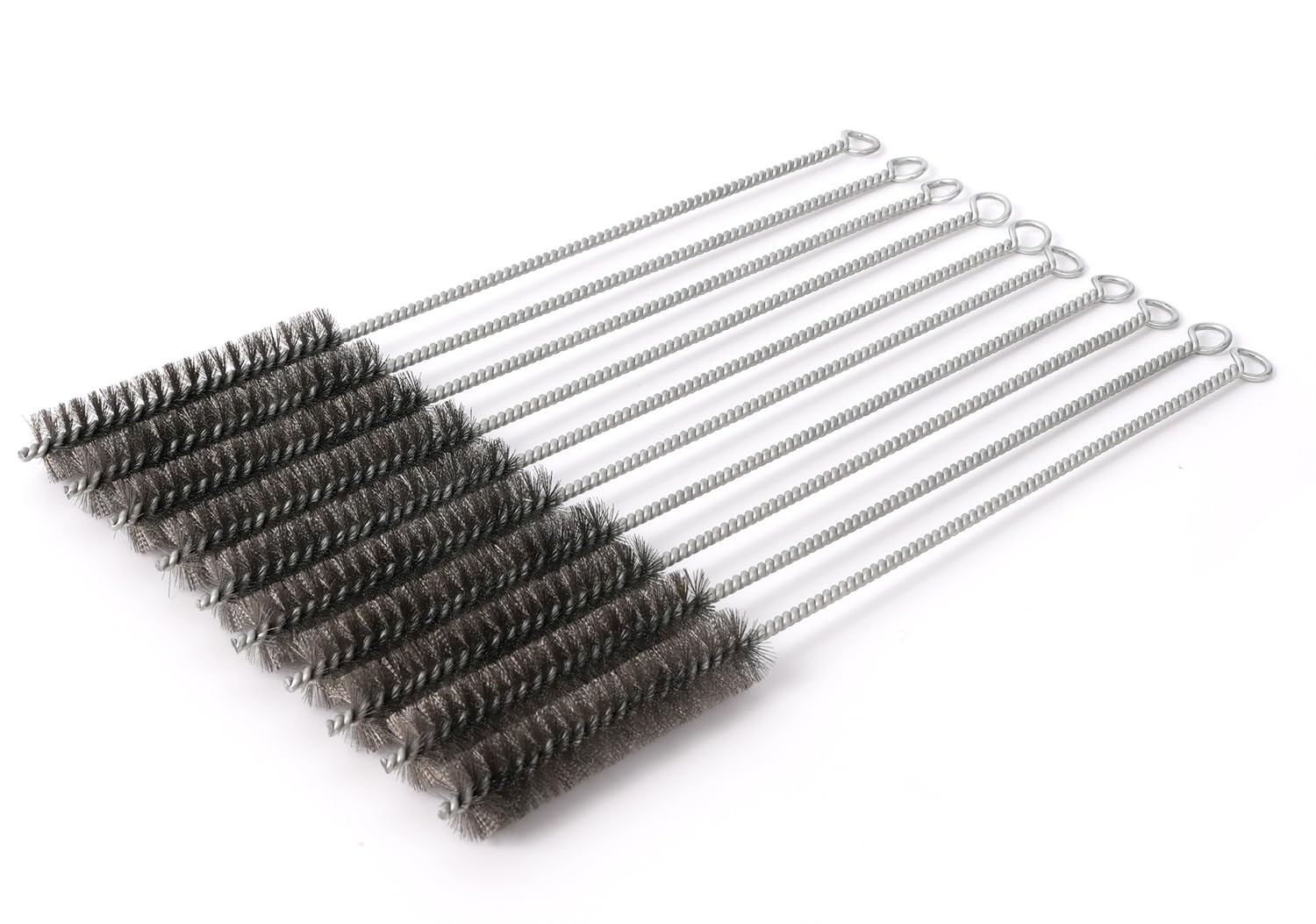 12 Inch Pipe Cleaning Brush Set with Stainless Steel Bristles, Steel Wire Tub…