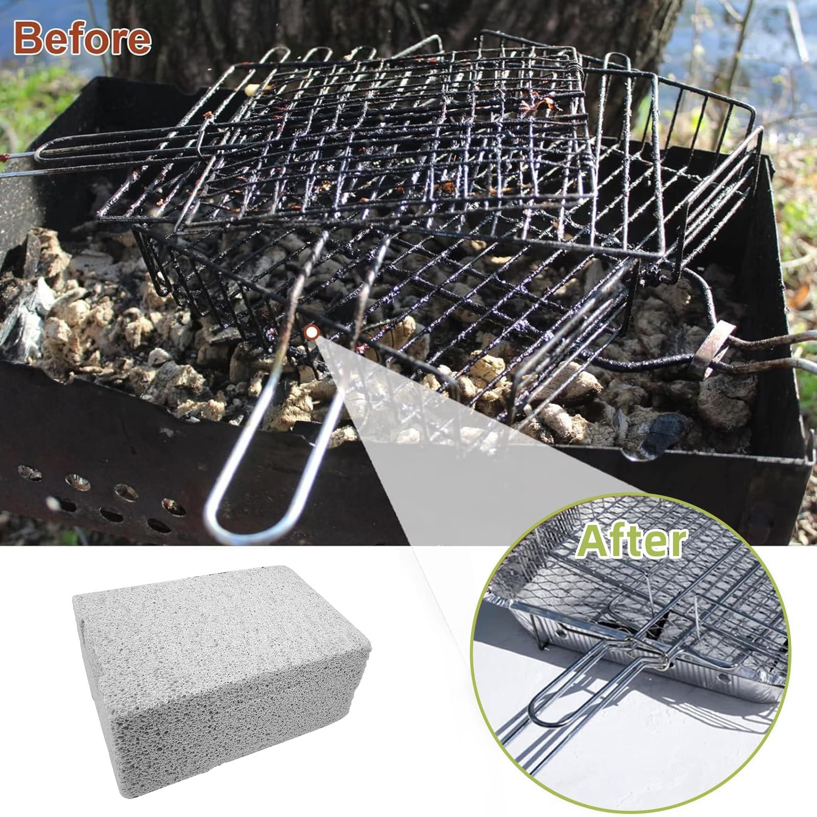 8-Pack Natural Pumice Cleaning Stones Pumice Stone for Cleaning Non-Scratch G…