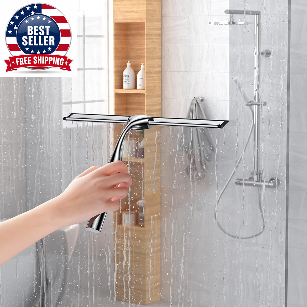 Matte Black Silicone Squeegee Streak Free Cleaning Shower Squeegee for Glass Bat