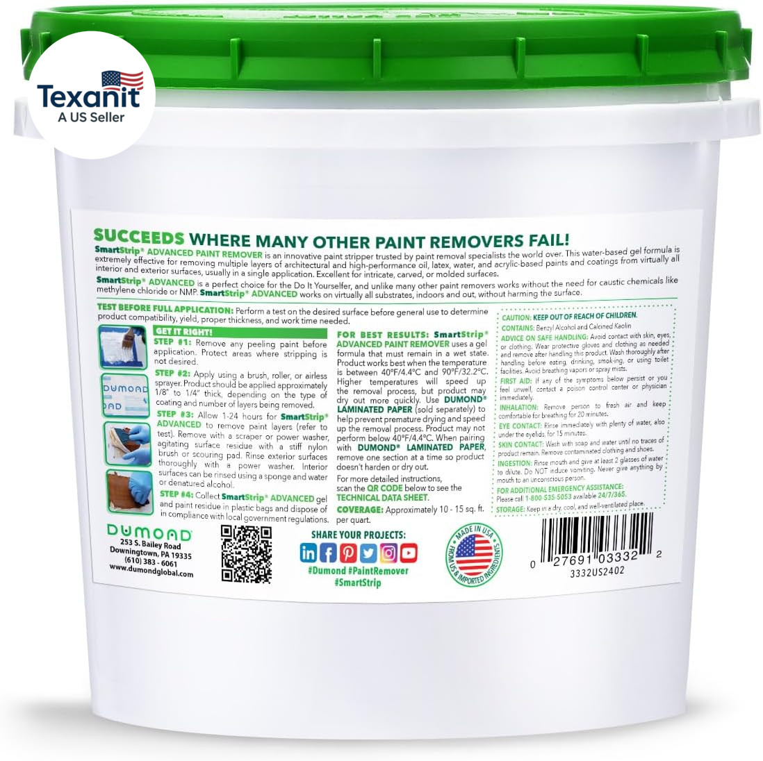 Smart Strip Advanced Paint Remover, for Removal of Acrylic, Latex, Oil & Water-B