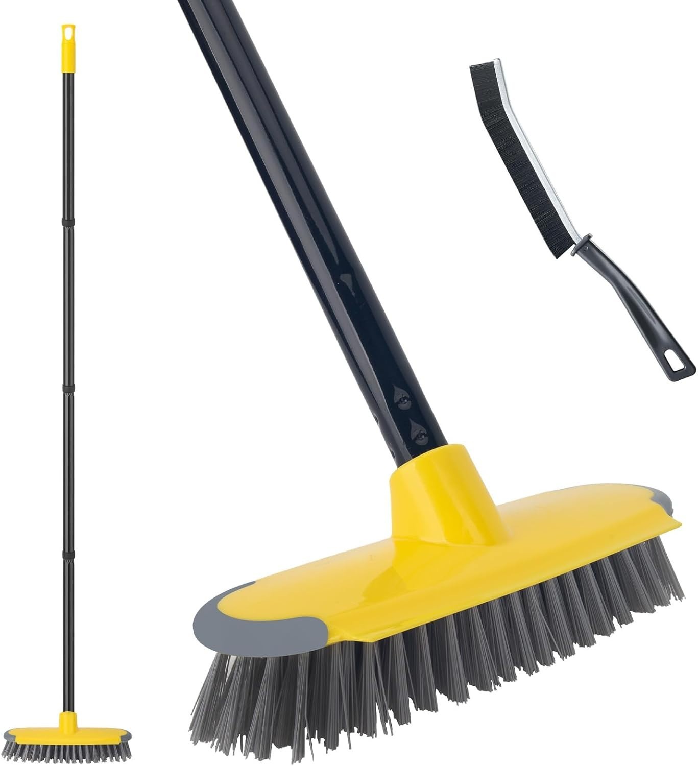 Deck Brush with Long Handle, Floor Scrub Broom for Shower