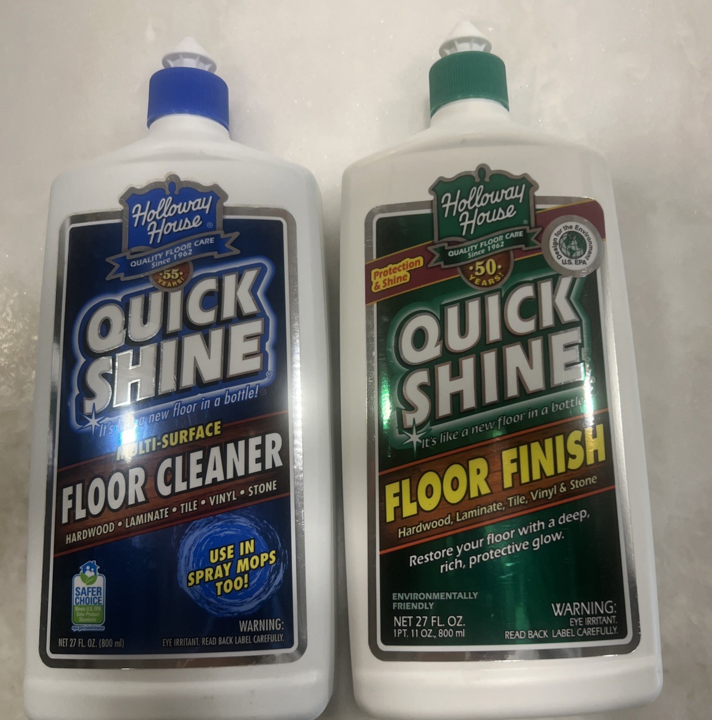 Holloway House Quick Shine Combo Pack 1 Floor Cleaner 1 Floor Finish 27oz Each